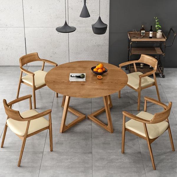 Buy cheap Dia 120cm Round Wooden Dining Table And Chair Set For Courtyard Villa from wholesalers