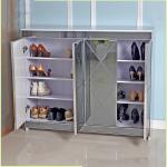 Home Antique Corner 4 Mirror Doors Entryway Shoe Bench
