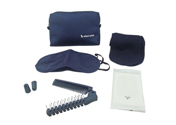 Buy cheap Dark Blue Color Airline Amenity Kit Helpful For Outdoor Travel With Oxford Fabric Pouch from wholesalers
