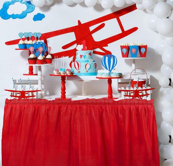 Buy cheap Coral Red Disposable Table Skirting For Birthday Party / Banquet from wholesalers