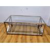 Buy cheap Polished Silver Stainless Steel Frame Tempered glass top Coffee table from wholesalers