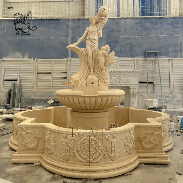 Marble Outdoor Fountains Life Size Greek Woman Pouring Water Fountain Sculpture