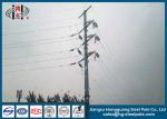 High Voltage Octagon Steel Tubing Galvanized Steel Pole , Steel Transmission
