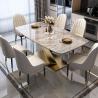 Buy cheap Luxury 8 Seater White Marble Rectangle Dining Table Height 0.78m from wholesalers