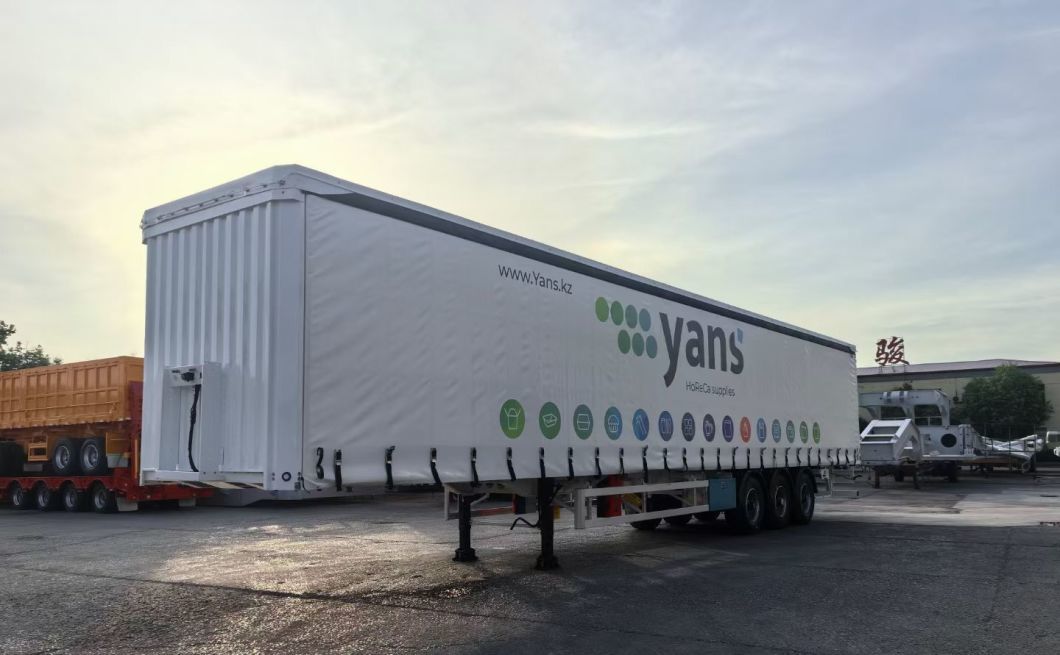 3 Axle Truck Semi Trailer Cargo Side Curtain Semi Trailer