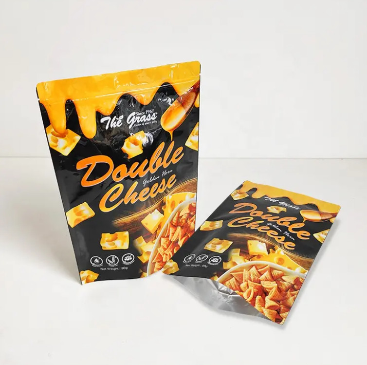 Custom Printing Heat Sealable Corn Snack Packaging Bag Plastic Laminate AL Food Packaging Stand Up Pouch