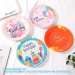 Wholesale High Quality Eco Paper Plate Happy Birthday Dessert Cake Reusable