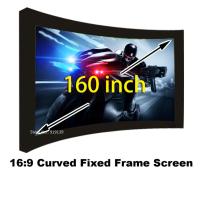 Buy cheap Amazing Picture Screen 160 Inch Curved Fixed Frame Projector Screens 16:9 Scale product