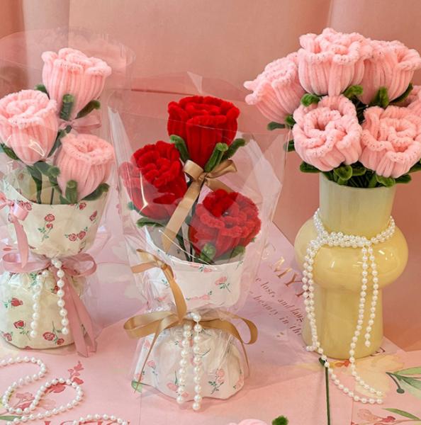 Buy cheap Niu Niu Bang Pipe Cleaner Rose Bouquet Handcrafted Beauty for Your Home from wholesalers