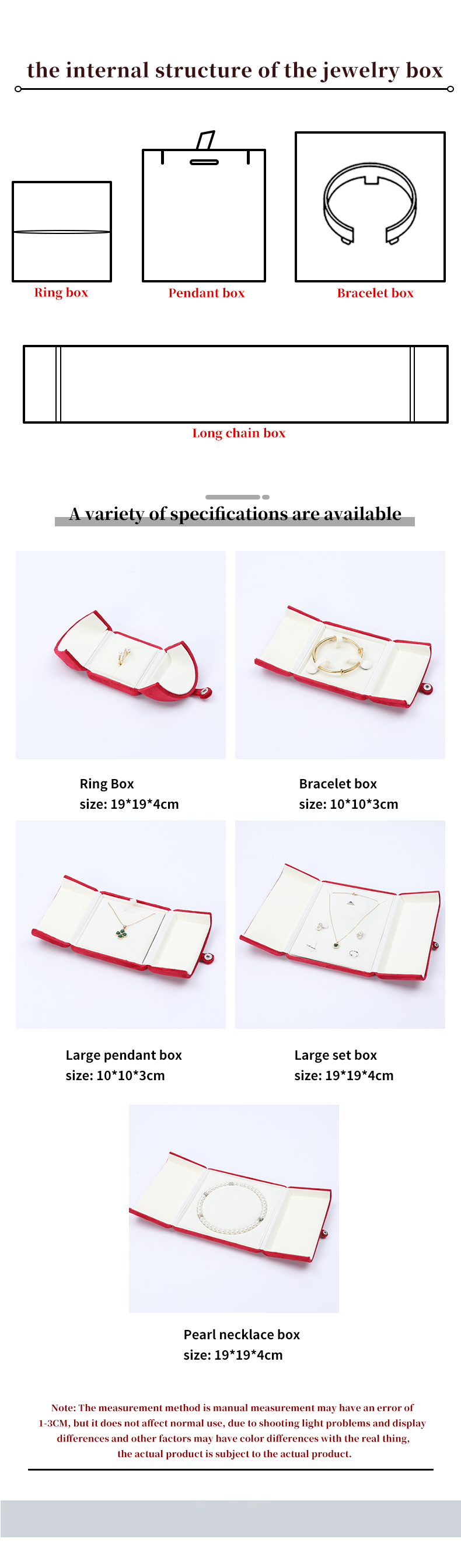 Upscale Clamshell Shape Red Velvet Jewelry Box Luxury Packaging Cases for Storage