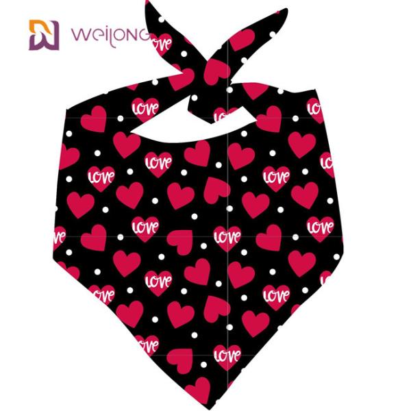 Buy cheap Valentines Day Pet Bandana Double Cotton Triangle Scarf Pet Holiday Bib Set from wholesalers