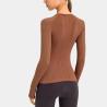 Buy cheap Wicking Women Activewear T Shirts Long Sleeve Knitted Seamless Workout Shirt from wholesalers