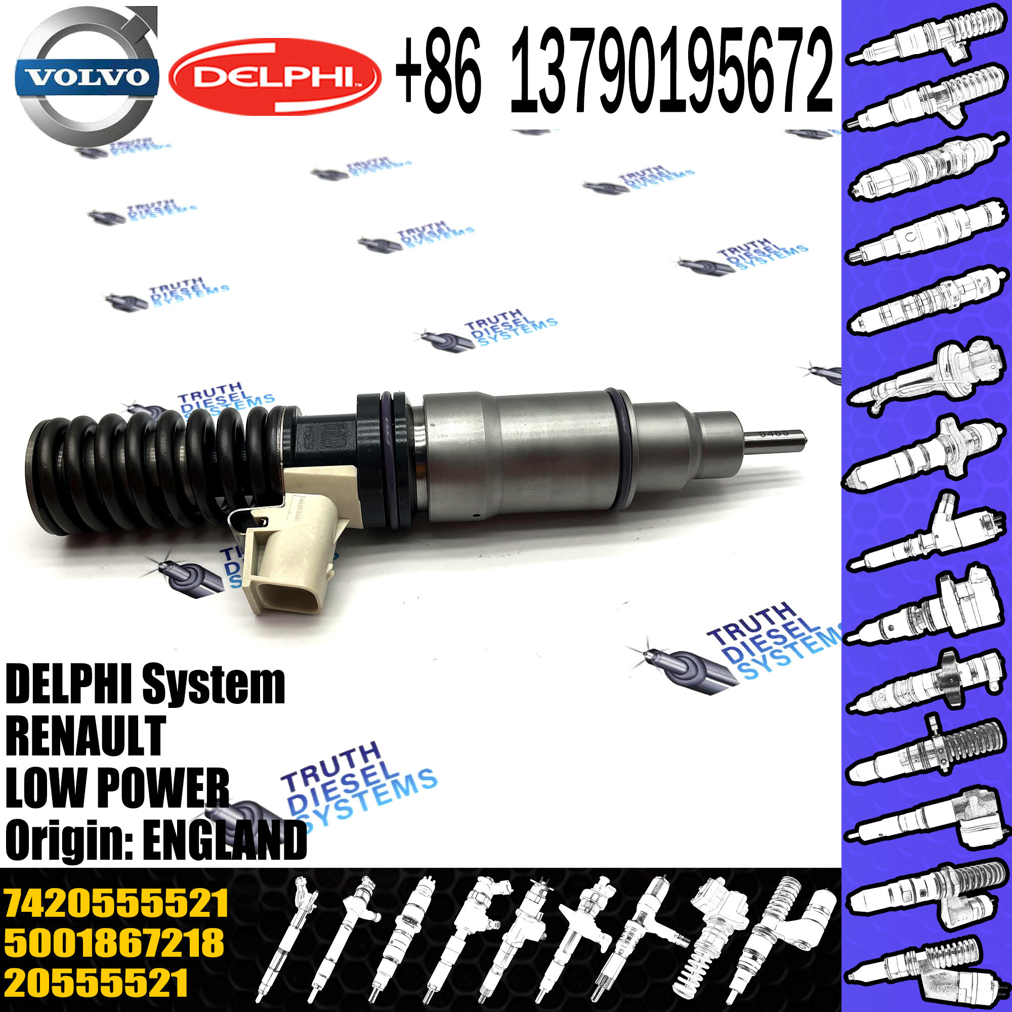 Diesel Fuel Injector BEBE4D04002 For VOL Truck 20555521 RVI 7420555521