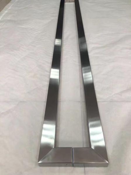 China Custom Made Satin Brush No.4 Stainless Steel Door Handle In Foshan