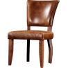 Buy cheap Brown Vintage Leather Dining Chair 100% Solid Wood Frame Home Furniture from wholesalers