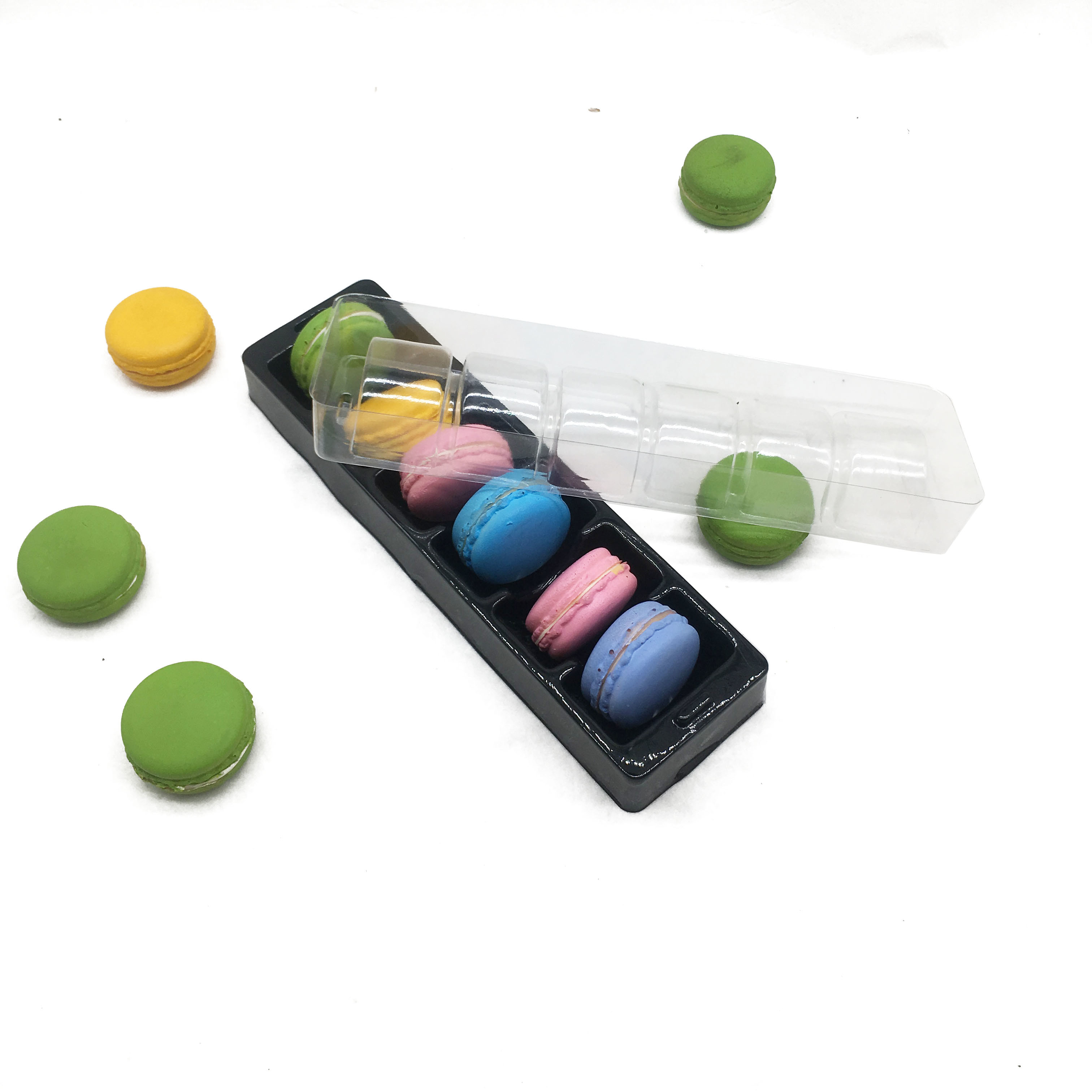macaron box packaging plastic inner tray clear plastic tray macaron holder blister tray for big size 6pcs macaron