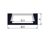Surface Mounted Casing Aluminium LED Strip Channel Track 16*6mm Anodized