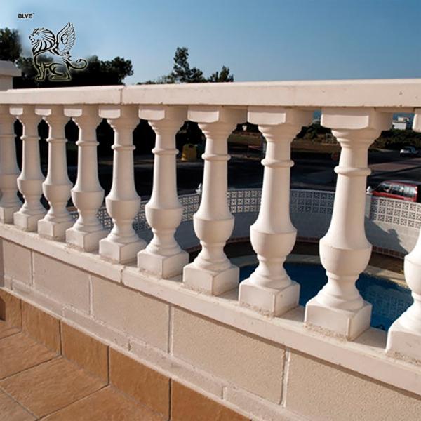 Buy cheap BLVE Stone Balcony Railing White Marble Balusters Handrail Hotel Stairs Hand Rails Home Decor Wholesale from wholesalers