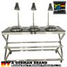 Buy cheap Durable Mobile Buffet Stations 3 Mini Chafing Dishes Feat 3 Heat Lamps Set In Granite Banquet Table from wholesalers