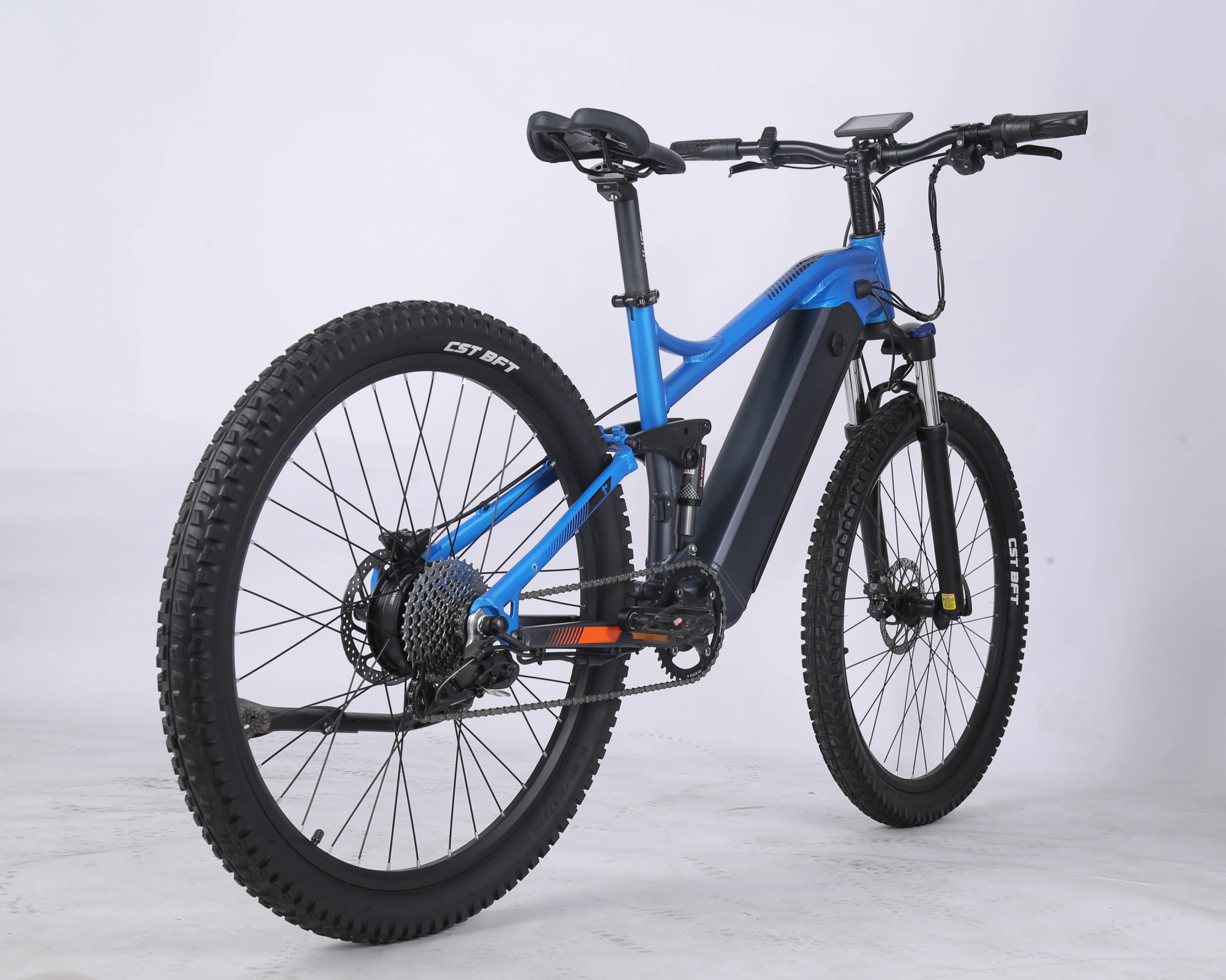 Full Suspension Adults Electric Hybrid Bike 27.5 Inch Double Hydraulic Disk Brakes