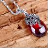 Buy cheap Thai 925 Silver Pendant Necklace with Red Agate Marcasite(JX467RED) from wholesalers