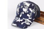 Camouflage Sports Baseball Hat / Mesh Golf Cap with 6 Panel Single Row Plastic