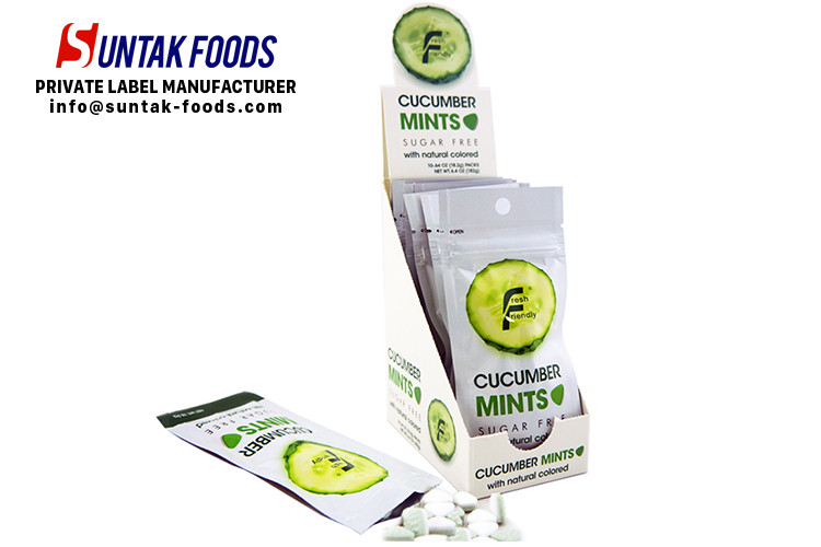 Zip Bag Cucumber Flavor Fresh Breath Mints Candy For Convenient Store