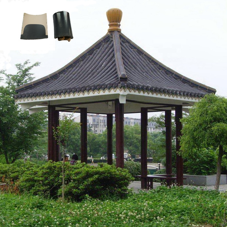 80 Pcs Chinese Traditional Style Grey Matte Finish Clay Roof Tiles Long Lasting For Dream House