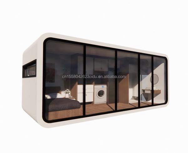 Modern 20ft 40ft Prefab House Outdoor Tiny Pod Coffee House Mobile Working Apple