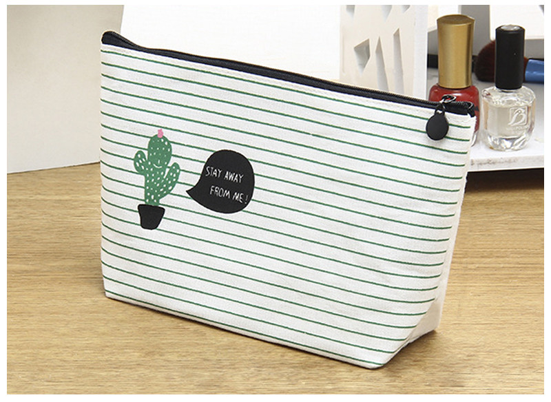 Dustproof Portable Blank Plain Canvas Cosmetic Bags