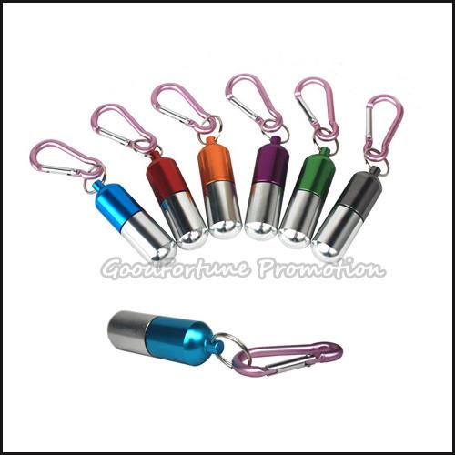 Buy cheap customed printed logo aluminum alloy pill box case organizer keychain keyrings gift from wholesalers