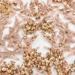 Exquisite Luxury Beaded Wedding Dress Fabric Decoration 3D Embroidery