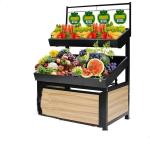 Multi Layer Fruit And Vegetable Display Stand Metal And Wooden Customer Size