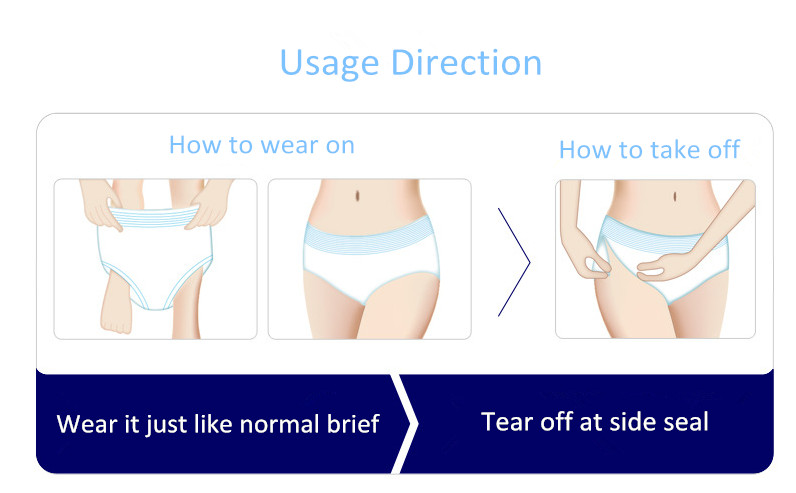 Adjustable Disposable Menstrual Pants with Soft Nonwoven Top Sheet and Customizable Fit