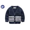 Buy cheap Children Stripes V Neck Boys Cardigan Sweater Long Sleeves Navy Color OEM from wholesalers