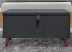 Dark Grey Fabric Storage Ottoman