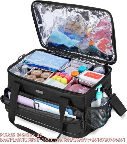 Buy cheap Large Insulated Medical Bag With Adjustable Dividers, Easy Clean Trauma Bag, Medicine Supplies Storage Bag For Home from wholesalers