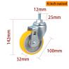 Buy cheap EDL Medium Duty 4inch 150kg Yellow TPU Threaded Caster by Swivel and Brake type 504S-86A from wholesalers