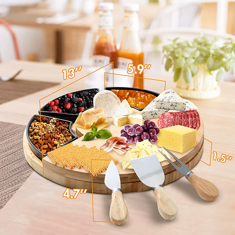 OEM Kitchen Cutting Board Bamboo Cheese Serving Tray Acacia Wood