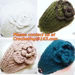 Women knitted headband with flower,crochet headband- Handmade tenia, Hair