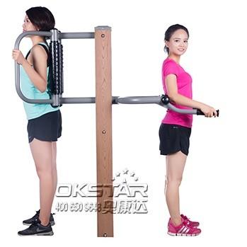 Buy cheap outdoor fitness equipment park wood outdoor back stretching device from wholesalers