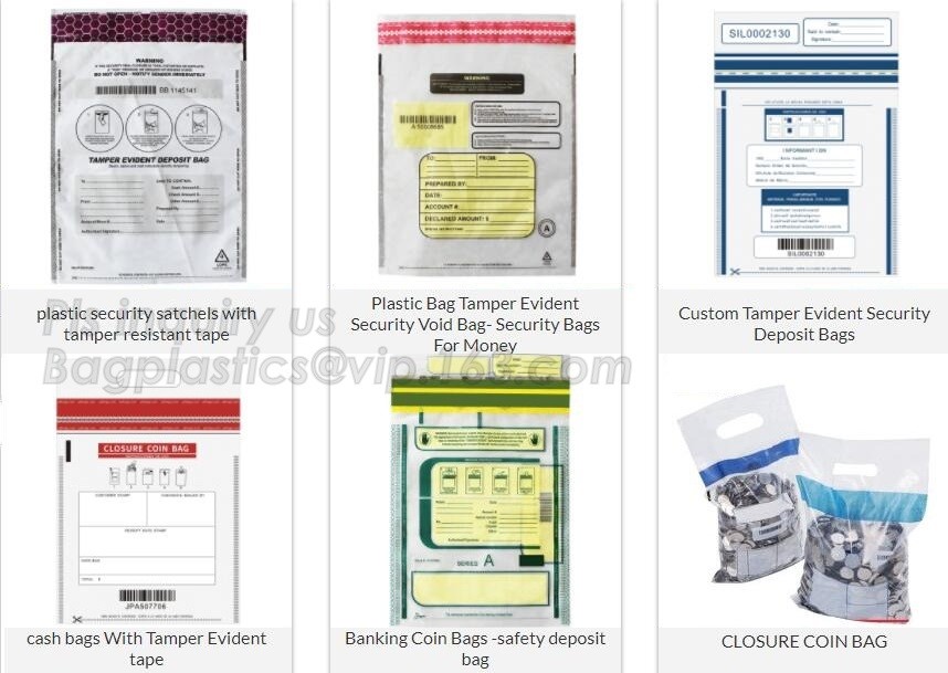 custom logo tamper tear proof plastic bank money envelopes mailing bag, Security Bag/Printed Plastic Security Bags For M