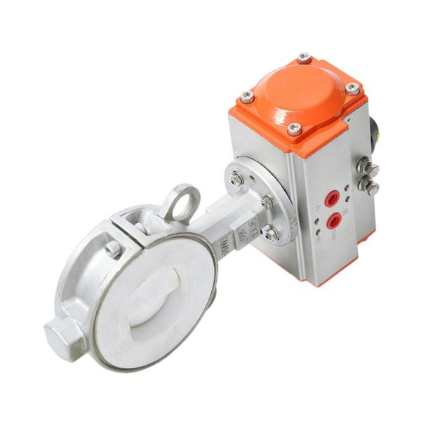 Buy cheap Fully Lined PTFE Soft Seal Ductile Iron Pneumatic Clamp Butterfly Valve for Industrial from wholesalers