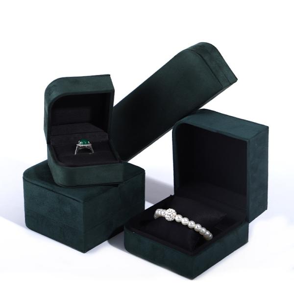 Buy cheap Luxury Green Microfiber Leather Jewelry Package for Earrings and Rings from Hanhong from wholesalers