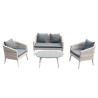 Buy cheap 4 Pieces Beige Poly Rattan Sofa Aluminum Patio Furniture Set from wholesalers