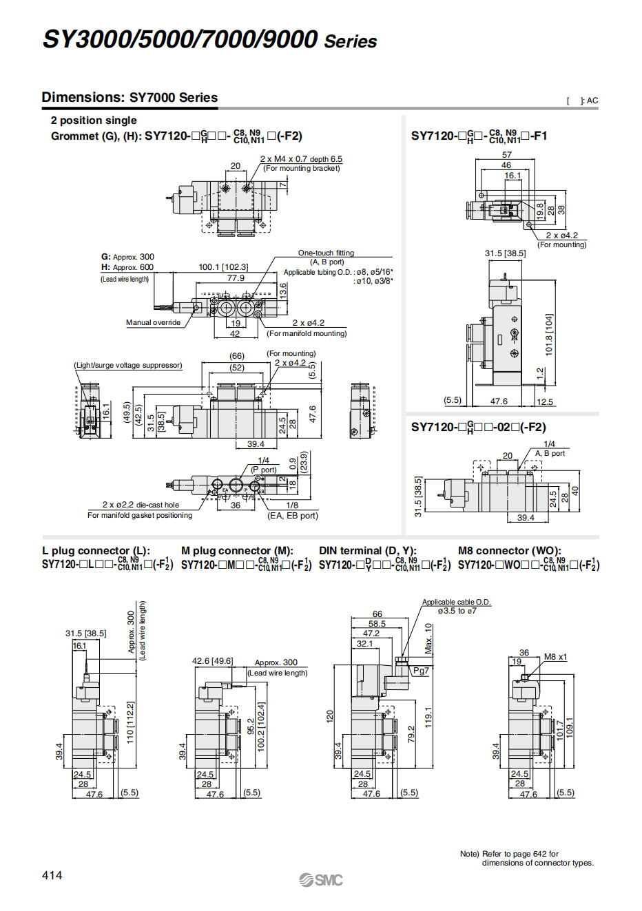 SY7120-5LZD-02 SMC Solenoid Valve Port Size 1/4 2 Position Single DC24V