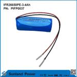 IFR26650PE-3.4Ah 3.2V LiFePO4 Battery Cell For Solar Light Flashlight Circle