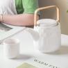 Buy cheap Ceramic Teapot Set Japanese Style Porcelain Tea Pot With Cup Saucer Metal Holder Stand from wholesalers