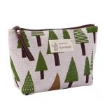 Plane Printing Makeup Canvas Bag , Toiletries fabric zipper bag Cartoon Plant