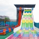 Customised Water Park Equipment Rainbow Pool Slide 180 Guests/Hr For Each Slide